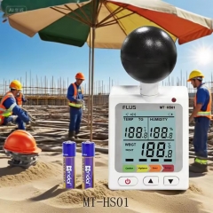 MT-HS01 Wbgt Stress Temperature Monitoring Stroke Prevention Wet Checker Bulb Globe Wearable Black Ball 2-In-1 Tester Heat Index Meter