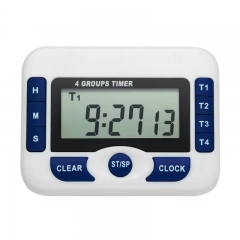 CH-702 4 Groups of Timer With Clock Suitable for Kitchen Cooking With Magnet Table Digital Clock Timer