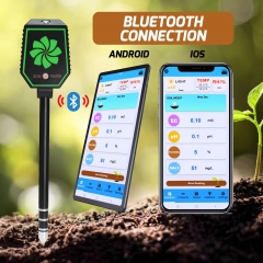 BLE-SO81 New Design High Quality Soil Moisture PH EC Fertility Salt Temperature Air Humidity 8-in-1 Soil Meter for Gardeners