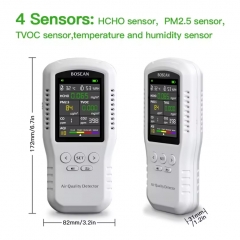 T-Z01pro Portable CO2 Pm2.5 Detector Handheld air Quality Monitor Pm2.5 Hcho Temperature Detector Pm2.5 Pm10 Tvoc Hcho Monitor