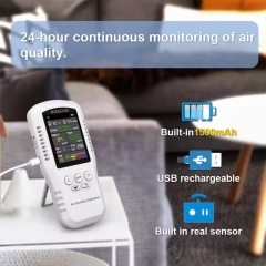 T-Z01pro Portable CO2 Pm2.5 Detector Handheld air Quality Monitor Pm2.5 Hcho Temperature Detector Pm2.5 Pm10 Tvoc Hcho Monitor