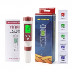 BLE-9908 Blue Tooth 4 in 1 Water Quality Tester PH TDS EC Meter for Hydroponics, Household Drinking, and Aquarium
