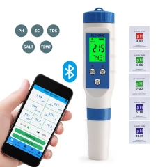 BLE-9909Smart PH Meter 5-point Calibration 5 In1PH/EC/TDS /Salinity/ TEMP Tester BLE-9909 Meter Powered by YINMIK Mobile App