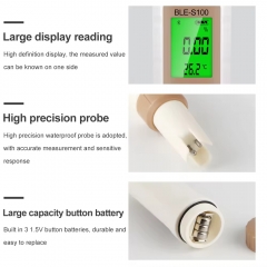 BLE-S100 Blue Tooth Smart APP Online Smart Pocket Salt Meter Digital 4 in 1 EC Salinity Tds Temp Meter