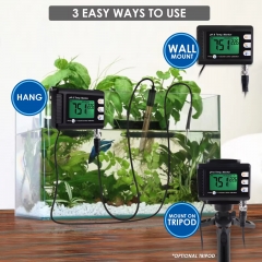 PHM-295 Digital Combo Temperature & pH Meter, Aquarium Thermometer pH Monitor with Automatic Calibration Function pH Meter