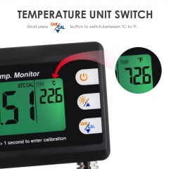 PHM-295 Digital Combo Temperature & pH Meter, Aquarium Thermometer pH Monitor with Automatic Calibration Function pH Meter
