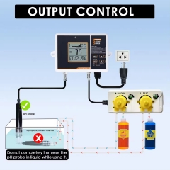 PHC-402 Digital pH Controller with Dosing Pump & Dual Relay Output Digital pH Monitor Meter Sensor with ATC Function PH Control