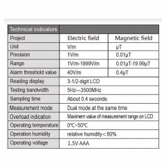 WT3121 Electromagnetic Radiation Tester Portable Digital LCD Electric Magnetic Field EMF Meter Dosimeter Detector