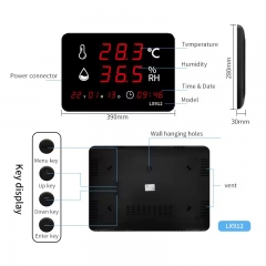 LX912-A Wall-Mounted Digital Thermohygrometer with Large LED Display Built in Probe for Factory Warehouse Indoor Outdoor Use