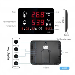 LX912-C Wall-Mounted Thermohygrometer with High-Temp Probe LED Display for Factory Outdoor Use Temperature Humidity Data Logger