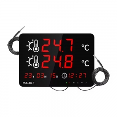 RC812WT-B Tuya Smart Hygrometer Thermometer Wireless Remote Monitoring Dual Sensor Probes for Indoor Pool Bathroom Greenhouse with Probes
