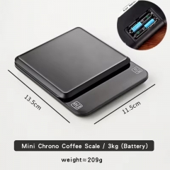 C318 Portable Small Digital Coffee Scale With Timer 3kg/0.1g Coffee Weighing Drip Coffee Scale