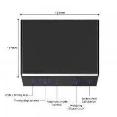 YH-SC2022 Black Mirror Nano Espresso Coffee Kitchen Scale NEW Weighing Panel With Time Micro USB, USB Type C