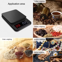 YH-SC309 New Mini LCD Digital Electronic Drip Coffee Scale With Timer 5kg 0.1g Digital Coffee Household Weight Drip Timer Scale