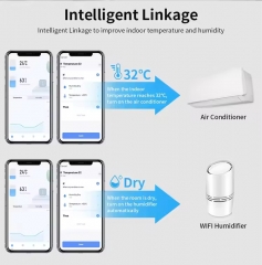 TH10 Tuya WiFi Smart Remote Controller Temperature Humidity Sensor Display Date Clock with Alerts Power Battery Smart Home Sensor
