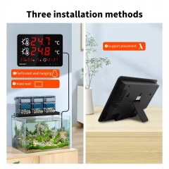 RC812WT-B Tuya Smart Hygrometer Thermometer Wireless Remote Monitoring Dual Sensor Probes for Indoor Pool Bathroom Greenhouse with Probes