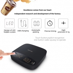 KC-803 Touch Screen Electronic Digital Coffee Scale With Timer USB Recharge Kitchen Weighing Scales LCD Display Measure Tools 2kg/0.1g