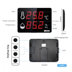 LX905-F Digital Thermohygrometer with Alarm Function Temperature and Humidity Monitoring LCD Display for Home Office Warehouse