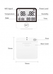 TH10 Tuya WiFi Smart Remote Controller Temperature Humidity Sensor Display Date Clock with Alerts Power Battery Smart Home Sensor