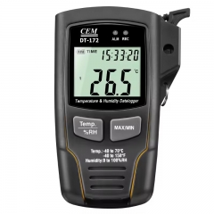 DT-172 Data Logger Temperature Humidity With Record 32000 Data Sound and Light Alarm for Warehouse/Building/Lab/Transportat
