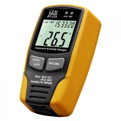 DT-172 Data Logger Temperature Humidity With Record 32000 Data Sound and Light Alarm for Warehouse/Building/Lab/Transportat