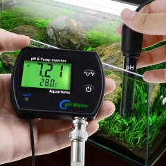 PHM-245 Digital 2-in-1 PH & Temperature Continuous Monitor Meter Backlight Dual Display 0.00~14.00pH DegC/ DegF