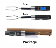 MFT-4 Handheld Barbecue Thermometer Electronic Double Fork Thermometer Digital LCD Display Picnic BBQ Meat Thermometer Kitchen Cooking