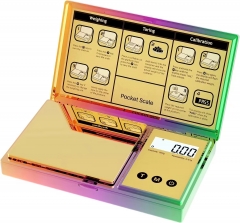 YH-S001 Rainbow Digital Pocket Electronic Scale Battery-Powered Tool for Precise Weight Measuring Gold Jewelry 300g/0.01g Weight