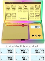 YH-S001 Rainbow Digital Pocket Electronic Scale Battery-Powered Tool for Precise Weight Measuring Gold Jewelry 300g/0.01g Weight