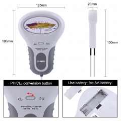 PC102 CL2&PH Tester Portable Residual Chlorine Detector Water Quality Analyzer for Drinking Water Spa Swimming Pool Aquarium