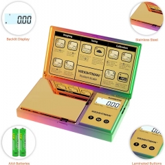 YH-S001 Rainbow Digital Pocket Electronic Scale Battery-Powered Tool for Precise Weight Measuring Gold Jewelry 300g/0.01g Weight
