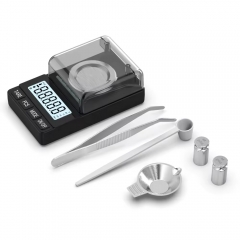 YH-S006 Digital Milligram Scale 50g/0.001g, Compact Mg Scale with 20g Calibration Weight and Accessories, Black Powder Scale