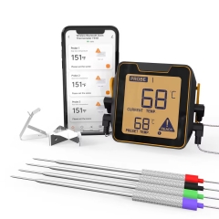 Wireless Bluetooth Digital Meat Thermometer 2/4 Probes Household Kitchen Food Alarm Thermometer Plastic Material Original Title