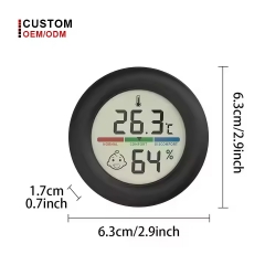 KD70 Comfortable Smile Hygrometer for Home Baby Room Office Large LCD Digital Display Round Bracket with Cute Plastic Face