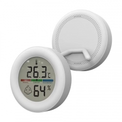 KD70 Comfortable Smile Hygrometer for Home Baby Room Office Large LCD Digital Display Round Bracket with Cute Plastic Face