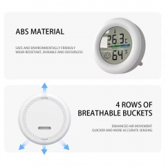 KD70 Comfortable Smile Hygrometer for Home Baby Room Office Large LCD Digital Display Round Bracket with Cute Plastic Face