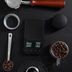 KBR-2000g 2000g/0.1g Electronic Coffee Scale Intelligent Manual Coffee Scale Automatic Timing Kitchen Scale