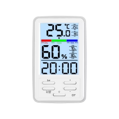 D7 Digital Electronic Indoor Thermometer Hygrometer with Backlight, comfort Level Display, with Memory Function