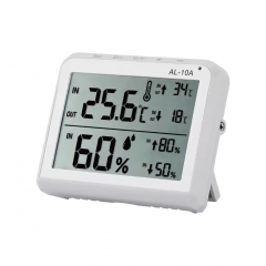 AL-10 Large LCD Digital Display Indoor/Outdoor Digital Thermometer Highest Lowest Alarm Thermometer Hygrometer with Magnet