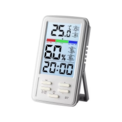 D7 Digital Electronic Indoor Thermometer Hygrometer with Backlight, comfort Level Display, with Memory Function
