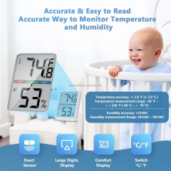 YH-6046 Digital Thermometer Hygrometer, Large LCD Screen Room Thermometer Temperature, Wall Thermometer Humidity Indoor