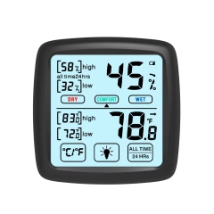 DT-89A Indoor Outdoor Home Use Digital Black LCD Thermometer Hygrometer Temperature