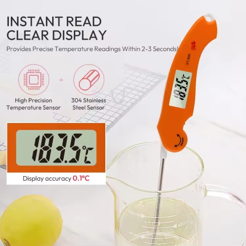 KT600 Folding LCD Display Probe Instant Read Barbecue Meat Cooking Grill Oven BBQ Household Digital Food Thermometer for Kitchen