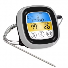 YH-1902 Digital Smart Colorful Screen Meat Thermometer with Backlight for Kitchen and Outdoor BBQ Meat Food Thermometer 1902