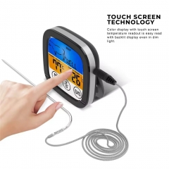 YH-1902 Digital Smart Colorful Screen Meat Thermometer with Backlight for Kitchen and Outdoor BBQ Meat Food Thermometer 1902