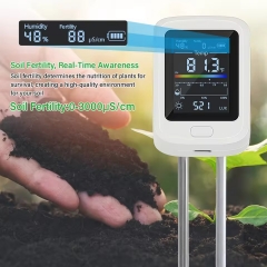 YH-1106 6-in-1 LCD Display PH Moisture Fertility Light Humidity Temperature Monitor Soil Tester for Garden Farm Planting