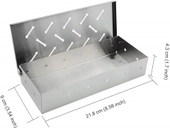 660052 Grilling Accessories, Universal Stainless Steel Smoker Box for BBQ Grill Wood Chips