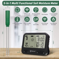 YH-230302 5-in-1 Soil Moisture Meter with LCD Display, Sunlight & Humidity Sensor