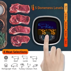 EK8007S Touch Color Screen Kitchen Barbecue Thermometer, Food Thermometer, Digital Timer Thermometer