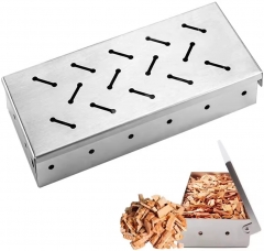 660052 Grilling Accessories, Universal Stainless Steel Smoker Box for BBQ Grill Wood Chips